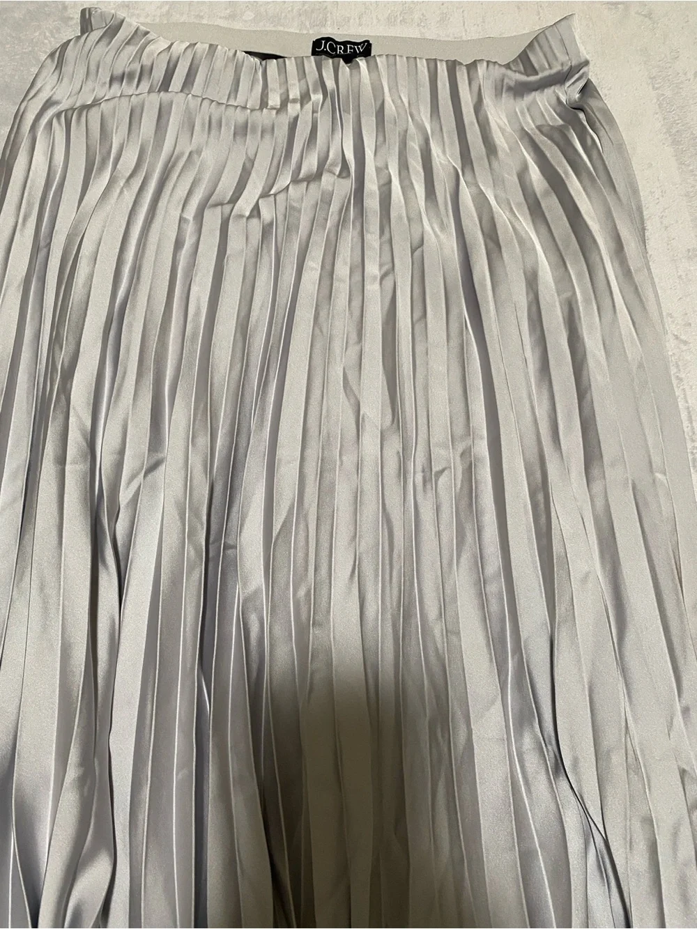 J. Crew Silver Pleated A-Line Midi Skirt size M